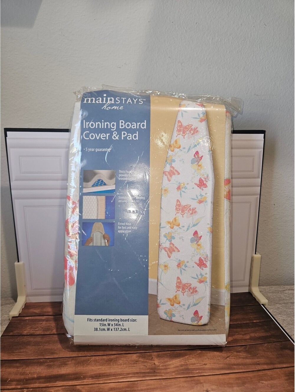 Mainstays Home Ironing Board Cover & Pad with Butterfly Design